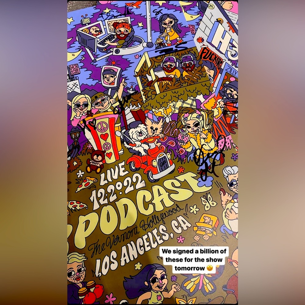 SIGNED H3 podcast live poster from 12/19/22
